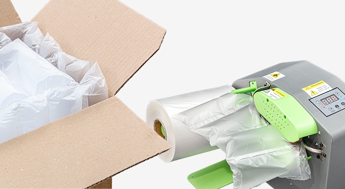 Kartonové balení zásilky s ochrannou výplní - vzduchovými polštáři