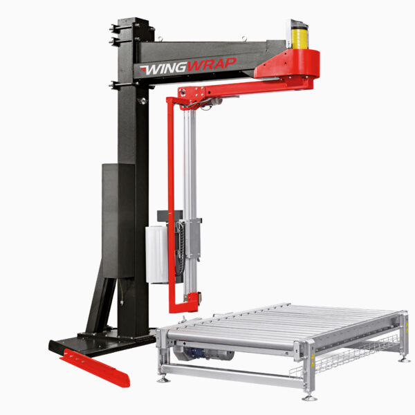Automatic wrapping wrapping arm PKG WINGWRAP-A with automatic roller input-output conveyor