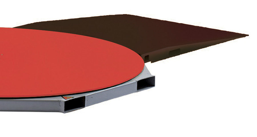 Standard-Drehteller mit einem Durchmesser von 1500 mm, einer maximalen Tragfähigkeit von bis zu 2000 kg, mit der Möglichkeit, eine Rampe hinzuzufügen
