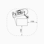 PKG MOTION - Technische Zeichnung - Grundriss mit Angabe des Platzbedarfs für die Verpackung