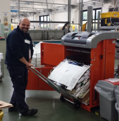 Sample of cartons in the machine