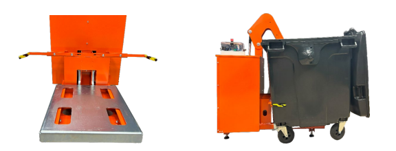 View of the pressing plate in the container