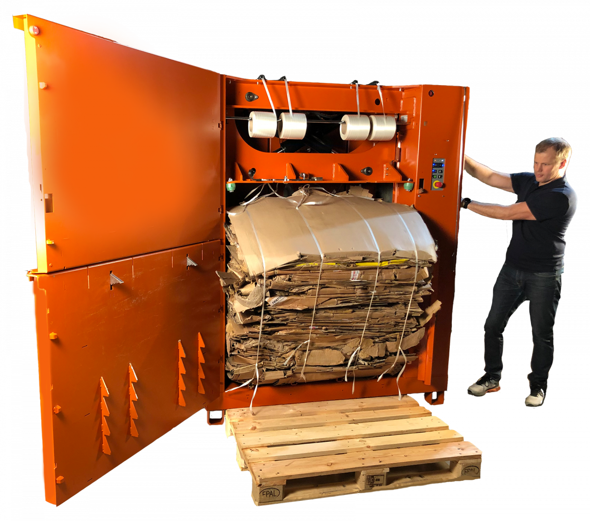 Semi-automatic bale ejection